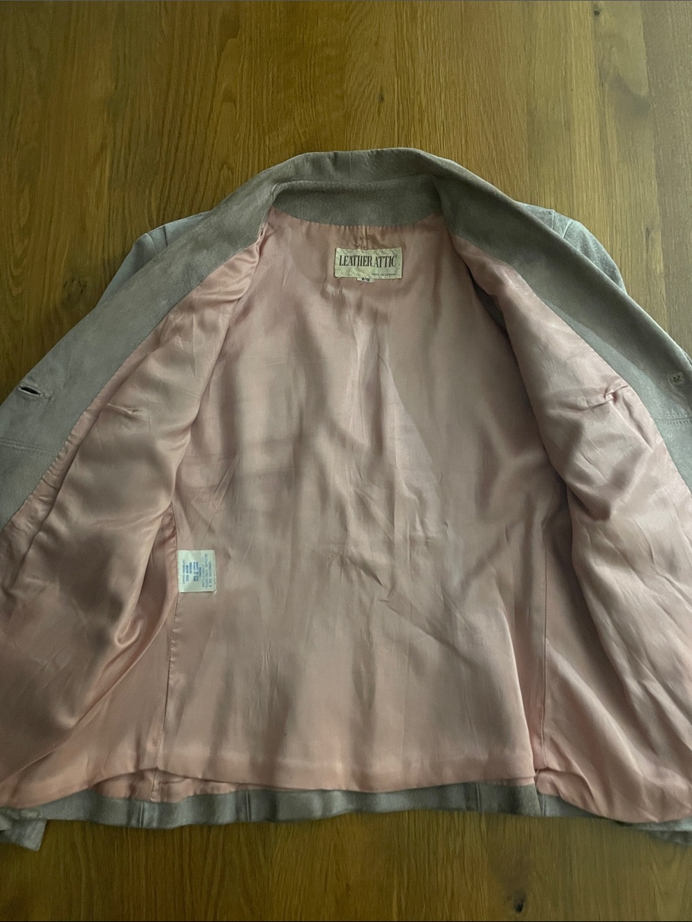 Vintage Leather Attic Grey-Taupe Suede Blazer Jacket - Picture 6 of 8